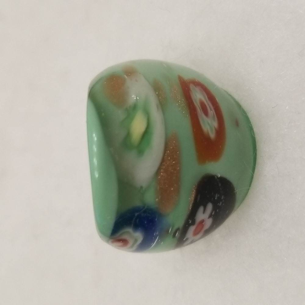 Murano Style Glass Millefiori Flowered Multicolored Dome Cocktail Ring US Seller